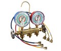 JB Industries 22733RF-18 PATRIOT 2-Valve Brass Manifold Gauges with 18&amp;quot; CLRF hose set R290, R600a, 3-1/8&amp;quot;-