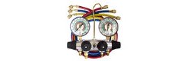 JB Industries 25133 ZEPPELIN 4-valve Forged Aluminum Manifold, illuminating R22, R134a, R404a with CCLE4-60 refrigerant hose set-