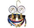 JB Industries 26233 REVOLVER 4-Valve Ball Valve Analog Manifold with CCLE4-60 refrigerant hose set-