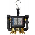 JB Industries DM4-RW Climate Class Revolver 4-Valve Wireless Digital Manifold with KOBRA 60&amp;quot; 4-pack hose set, brass-