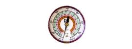 JB Industries M2-825L LED Illuminated Manifold Gauge Red Pressure High Side for R22, R410A, R404A, 3-1/8&amp;quot;-