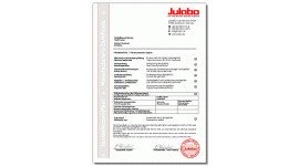 Julabo 8903025 Manufacturer&#039;s Certificate for cooling units up to 1 kW-