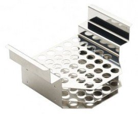 Julabo 8970321 Stainless-Steel Test Tube Rack, 38 tubes, 0.47 to 0.51&quot;-