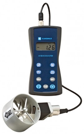 Kanomax 6822 Anemomaster Rotating Vane Anemometer with &amp;Oslash;2.75&amp;quot; probe, 40 to 3800 FPM-