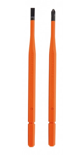 Klein Tools 13156 Insulated Single-End Screwdriver Blades, #2 Phillips and 0.25" slotted, 2-pack-