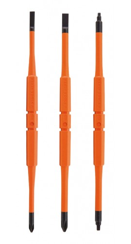 Klein Tools 13157 Insulated Double-End Screwdriver Blades, 3-pack-