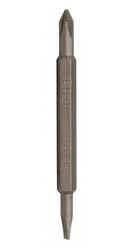 Klein Tools 13391 4-in-1 Electronics Bits, #0 Phillips and 0.09" slotted, 2-pack-