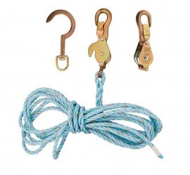 Klein Tools 1802-30SSR Block and Tackle with 259 anchor hook, spliced-