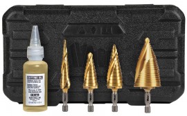 Klein Tools 25950 Step Bit Kit, spiral double-fluted, VACO, 4-piece-