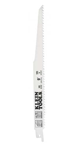 Klein Tools 31751 9" Reciprocating Saw Blades, 6 TPI, 5-pack-
