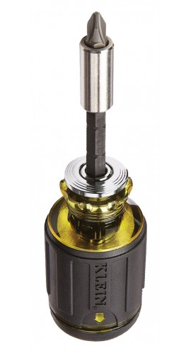 Klein Tools 32308 8-in-1 Multi-Bit Adjustable Length Stubby Screwdriver-
