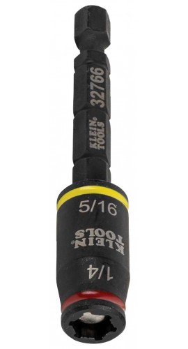 Klein Tools 32766 3-in-1 Impact Flip Socket, 1/4-Inch, 5/16-Inch, 3-Inch Length-