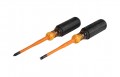 Klein Tools 33732INS 2-Piece Slim-Tip Insulated Screwdriver Set, 0.25" and #2 Phillips-