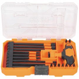 Klein Tools 33804 ProFlex Impact-Rated Interchangeable Ratcheting T-Handle Set, 23-Piece-