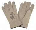 Klein Tools 40014 Suede Cowhide Lined Driver's Gloves, large-