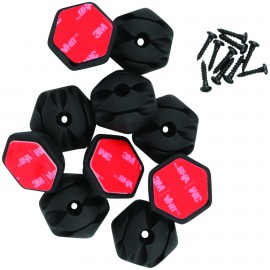 Klein Tools 450410 Self-Adhesive Cable Mounting Clips, 3 slots, 10-pack-