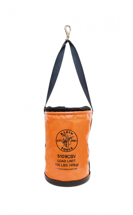 Klein Tools 5109CSV Vinyl Utility Tool Bucket with top close and swivel snap, 12"-