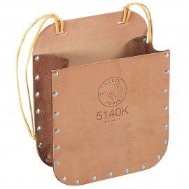 Klein Tools 5140K Leather Tool Bag with strap, 9 x 7 x 3.25"-