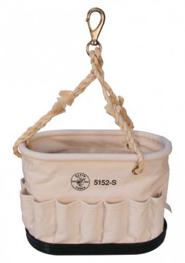 Klein Tools 5152S 41-Pocket Oval Canvas Bucket with swivel snap-
