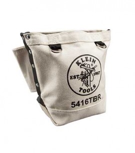 Klein Tools 5416TBR Canvas Bolt Retention pouch with tunnel connect, 5 x 10 x 9"-