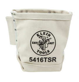 Klein Tools 5416TSR Bull-Pin/Bolt Bag with drain holes, 5 x 9 x 10"-