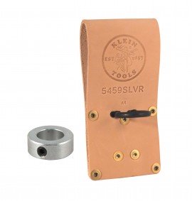 Klein Tools 5459SLVR Connecting Bar Holder with lock collar, leather, fits belts up to 3.5&quot;-
