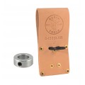 Klein Tools 5459SLVR Connecting Bar Holder with lock collar, leather, fits belts up to 3.5&quot;-