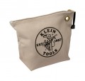 Klein Tools 5539NAT Zippered Canvas Consumables Bag, natural-