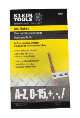 Klein Tools 56253 Wire Marker Book, black letters/numbers/symbols-
