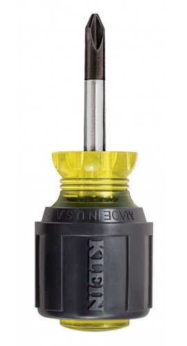 Klein Tools 603-1 Stubby Screwdriver with #2 Phillips tip and 1-1/2&amp;quot; shank-