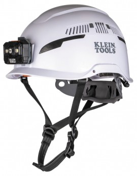 Klein Tools 60526 Safety Helmet, Type-2, Vented Class C, with Rechargeable Headlamp-