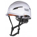 Klein Tools 60564 Safety Helmet, Type-2, Non-Vented Class E, White-