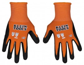 Klein Tools 60581 Knit Dipped Gloves, Cut Level A1, Touchscreen, Large, 2-Pair-