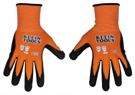 Klein Tools 60582 Knit Dipped Gloves, Cut Level A1, Touchscreen, X-Large, 2-Pair-