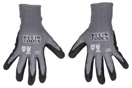 Klein Tools 60583 Knit Dipped Gloves, Cut Level A2, Touchscreen, Small, 2-Pair-