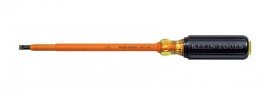 Klein Tools 605-7-INS Insulated Cabinet-Tip Screwdriver, 0.25", 7" shank-