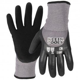 Klein Tools 60840 Winter Knit Dipped Gloves, Cut Level A4, Touchscreen, X-Large-