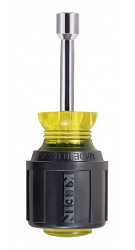 Klein Tools 610-1/4 Stubby Nut Driver, 0.25", 1.5" shaft-