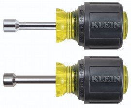 Klein Tools 610M Magnetic Stubby Nut Driver Set, 1-&amp;frac12;&amp;quot; shafts, 2 pieces-