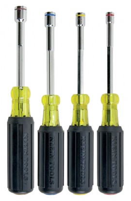 Klein Tools 635-4 Nut Driver Set with magnetic tip, 4-pieces-