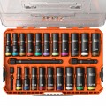 Klein Tools 65121IMPCT KNECT™ Deep-Well 3/8-Inch Drive Socket Set, SAE and Metric, 23-Piece-
