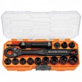 Klein Tools 65400 KNECT&amp;trade; 3/8-Inch Drive Impact-Rated Pass Through Socket Set, 15-Piece-