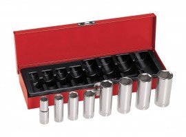 Klein Tools 65502 Deep Socket Wrench Set, 0.375&quot; drive, 8 pieces-