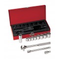 Klein Tools 65504 Socket Wrench Set, 0.375" drive, 12 pieces-