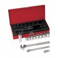 Klein Tools 65504 Socket Wrench Set, 0.375" drive, 12 pieces-
