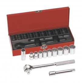 Klein Tools 65510 Socket Wrench Set, 0.5" drive, 12 pieces-
