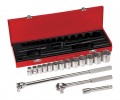 Klein Tools 65512 Socket Wrench Set, 0.5" drive, 16 pieces-