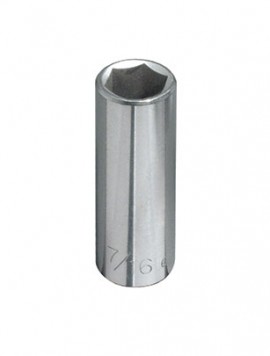 Klein Tools 65615 Deep 6-Point Socket, 0.4375&quot;, 0.25&quot; drive-