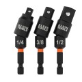 Klein Tools 65813SW Swivel Impact Driver Socket Adapter Set, 3-Piece-
