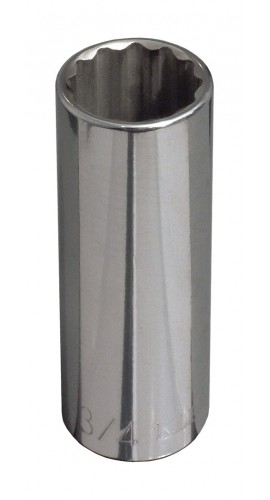 Klein Tools 65825 Deep 12-Point Socket, 0.5&quot;, 0.5&quot; drive-
